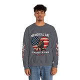 Memorial Day Sweatshirt, Patriotic Military Pullover, Remember and Honor American Flag Crewneck, Veteran Gift, Memorial Day Shirt