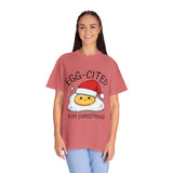 Egg-Cited for Christmas Shirt, Funny Fried Egg T-Shirt, Cute Food Pun Holiday Tee, Christmas Breakfast Gift for Brunch Lover or Cook