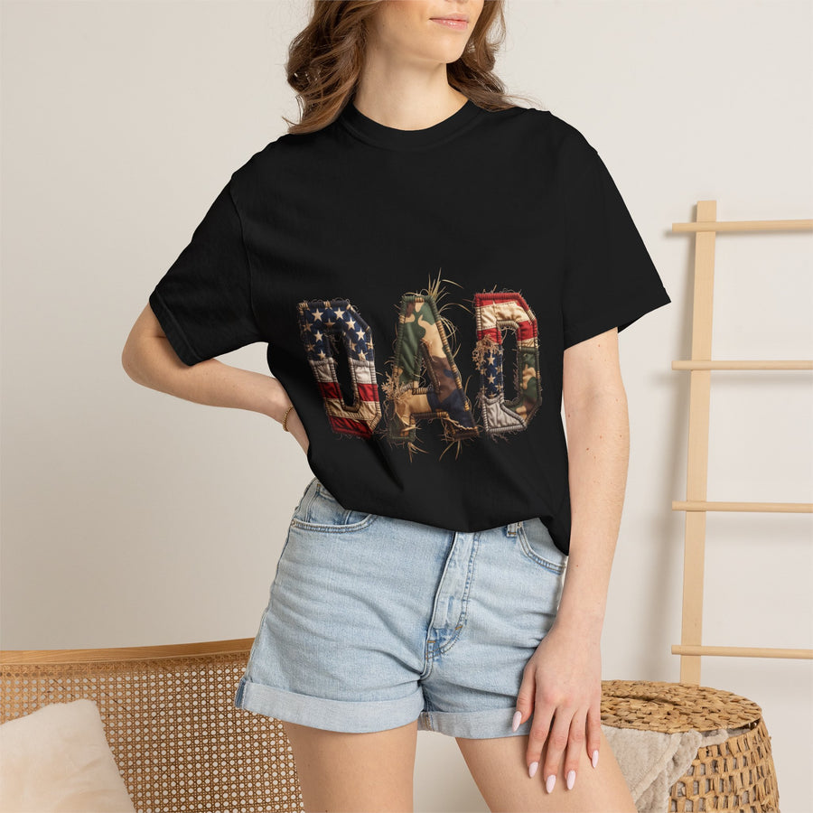 Patriotic Dad Shirt with USA Flag Design, American Father Graphic Tee, Fourth of July Gift for Dad, Proud USA Dad T-Shirt