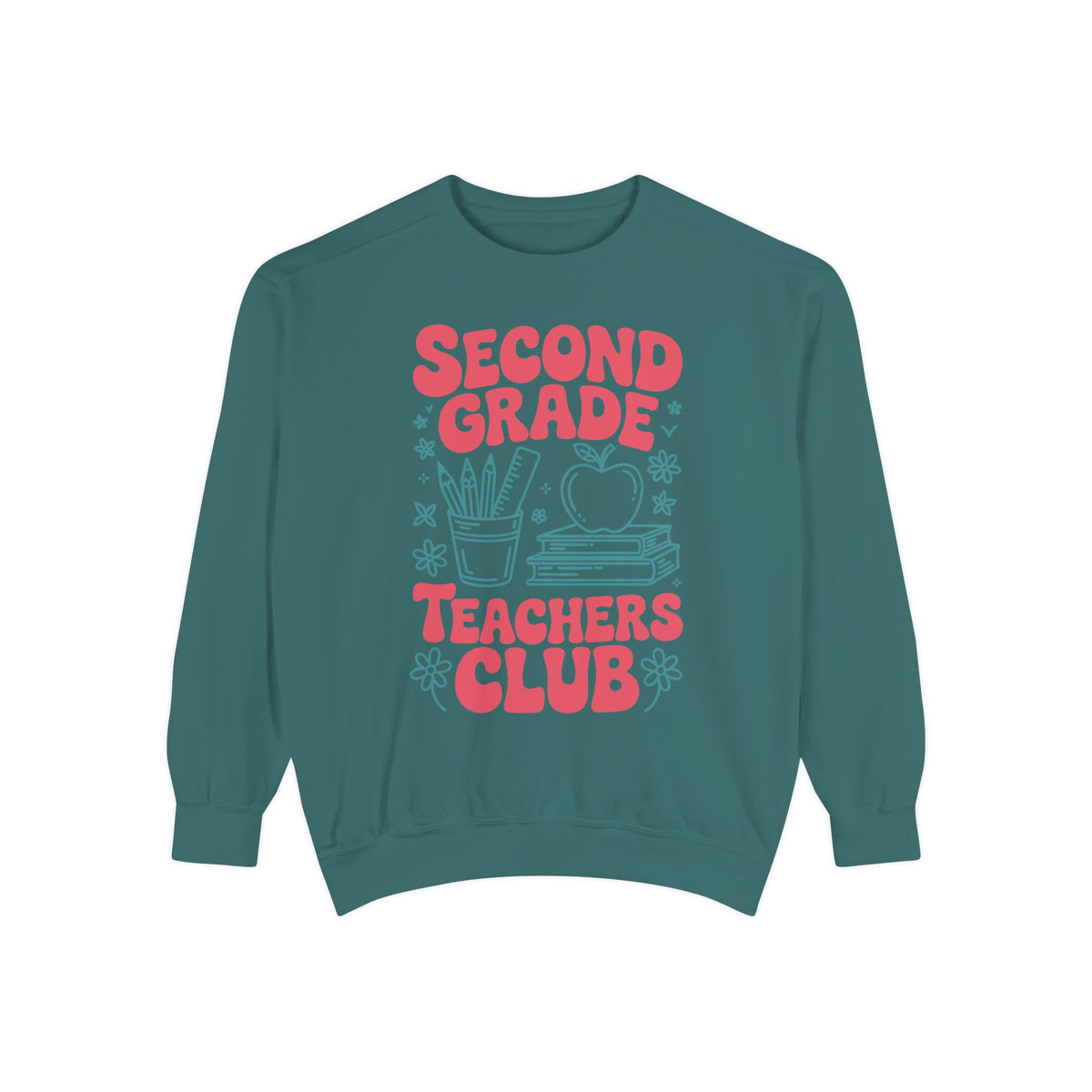 Second Grade Teachers Club Sweatshirt, Retro Teacher Crewneck, 2nd Grade Team Shirt, Back to School Outfit, Educator Appreciation Gift