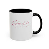 Personalized Name Coffee Mug, Custom Name Mug for Her, Just for You Gift Mug, Minimalist Pink Coffee Cup, Unique Birthday Gift
