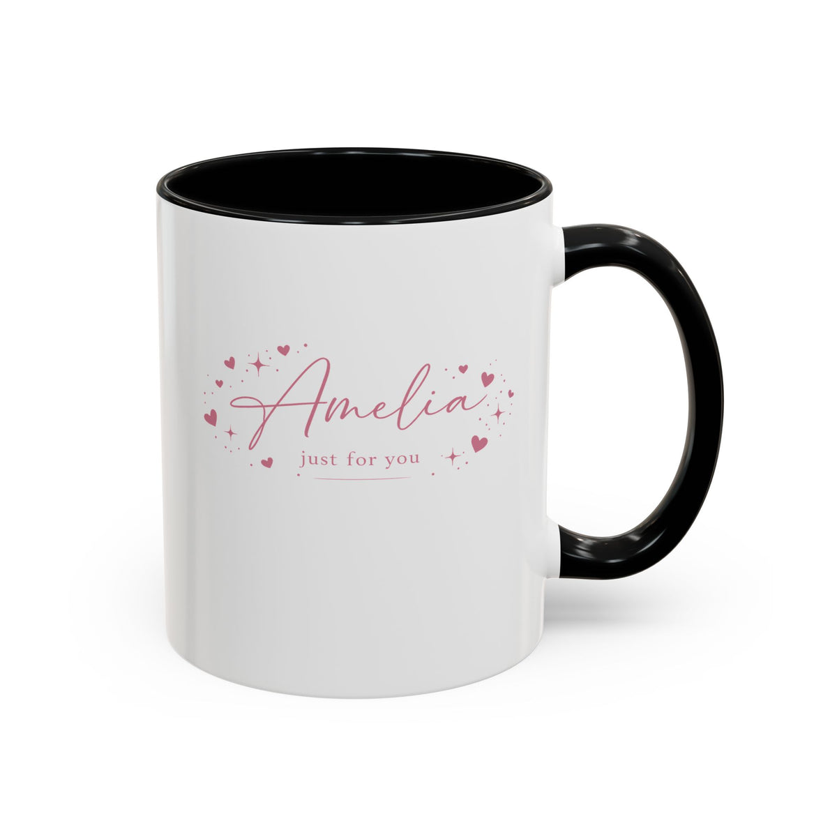 Personalized Name Coffee Mug, Custom Name Mug for Her, Just for You Gift Mug, Minimalist Pink Coffee Cup, Unique Birthday Gift