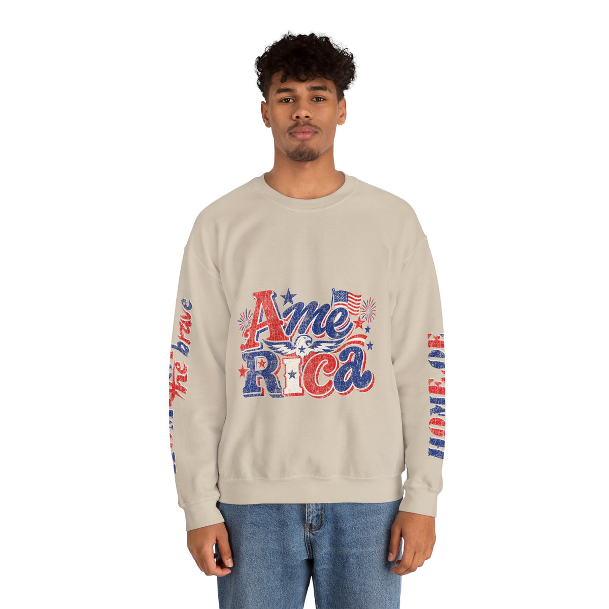 America Graphic Sweatshirt, Vintage USA Pullover, Patriotic American Flag Top, Fourth of July Outfit, Americana Gift for Women