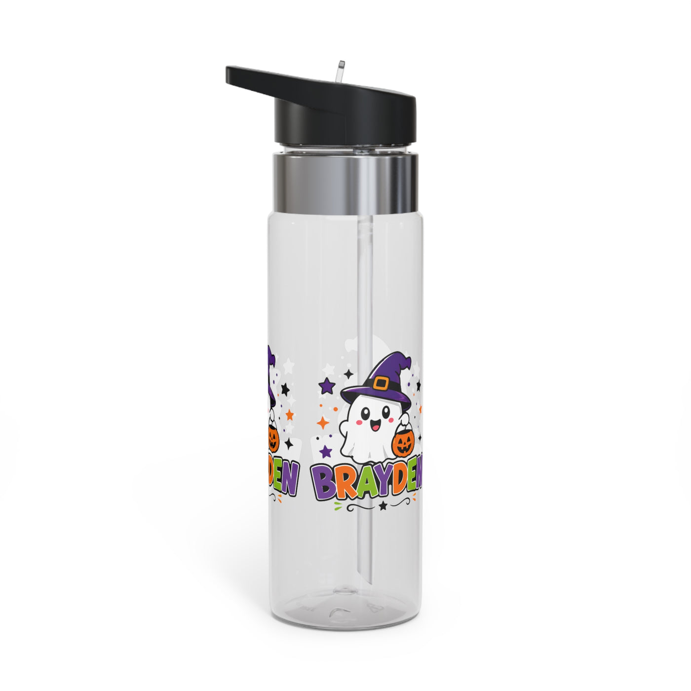 Halloween Transparent Water Bottle for Kids, Ghost Pumpkin Drink Bottle, Spooky Witch Hat School Bottle, Cute Halloween Gift for Boys