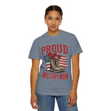 Proud Military Mom Shirt, Patriotic Army Mom T Shirt, Boots and Flowers Graphic Tee, American Flag Family Support Gift