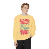 Second Grade Teachers Club Sweatshirt, Retro Teacher Crewneck, 2nd Grade Team Shirt, Back to School Outfit, Educator Appreciation Gift