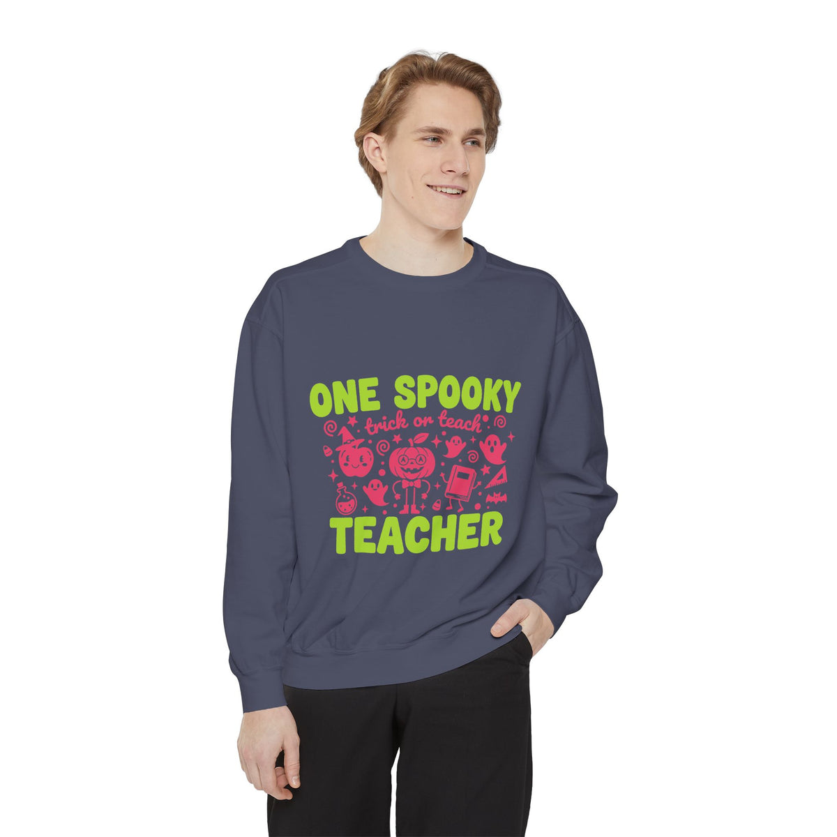 One Spooky Teacher Sweatshirt, Trick or Teach Halloween Crewneck, Cute Educator Gift, Spooky Classroom Shirt, Cute Fall School Outfit