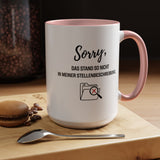 Sorry Das Stand So Nicht In Meiner Stellenbeschreibung Coffee Mug, Funny German Office Joke Gift for Coworkers, Sarcastic Job Description Ceramic Tea Cup with Pink Handle