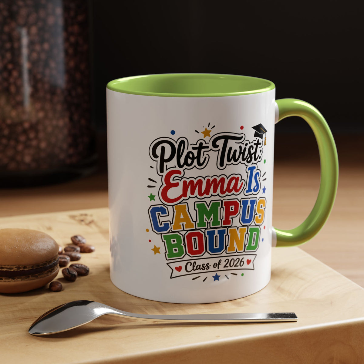 Personalized College Bound Mug, Plot Twist Campus Bound Graduation Cup, Custom Class of 2026 Gift for Her, High School Senior Present