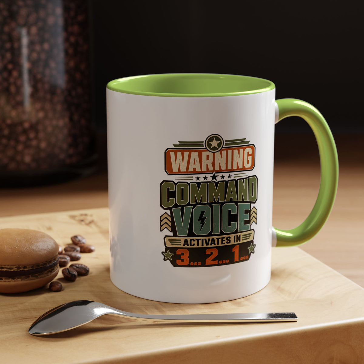 Funny Military Command Voice Mug, Warning Countdown Coffee Cup, Army Dad or Veteran Gift for Him, Retirement Birthday Humor Present