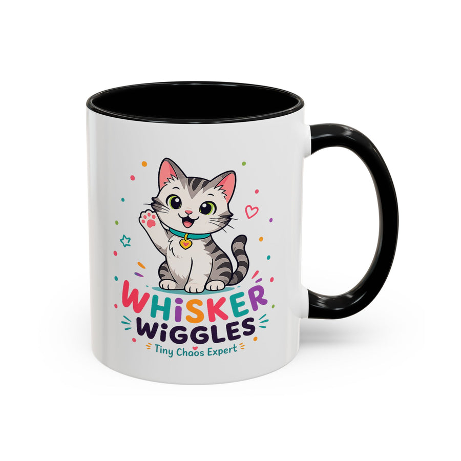 Cute Cat Lover Mug, Personalized Cat Name Coffee Cup, Whisker Wiggles Cat Mom Gift, Funny Kitty Mug for Pet Owners and Cat Lovers