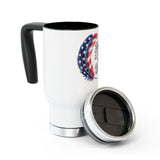 Patriotic Stainless Steel Travel Mug, Home of the Brave Coffee Cup, American Flag Gift, Veteran Gift, USA Travel Tumbler, Military Gift