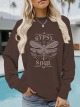 Round neck GYPSY SOUL printed pullover sweatshirt sweatshirt sweatshirt