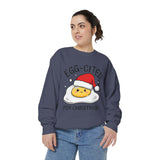 Egg-Cited for Christmas Sweatshirt, Funny Fried Egg Crewneck, Cute Food Pun Holiday Pullover, Christmas Breakfast Gift for Brunch Lover