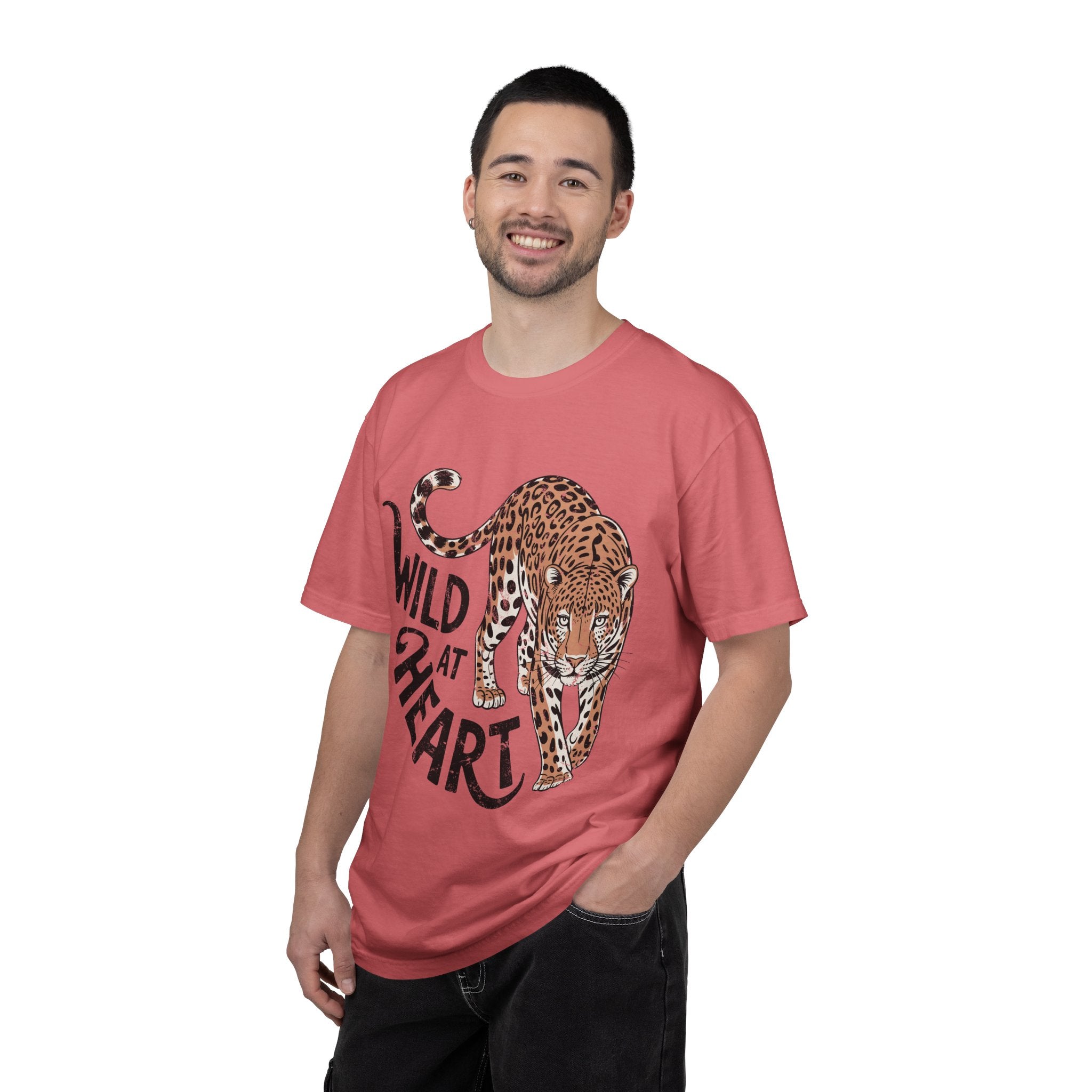 Leopard Graphic Comfort Colors Shirt, Wild At Heart Leopard Tee, Boho Animal Print Shirt, Safari Lover Gift for Women