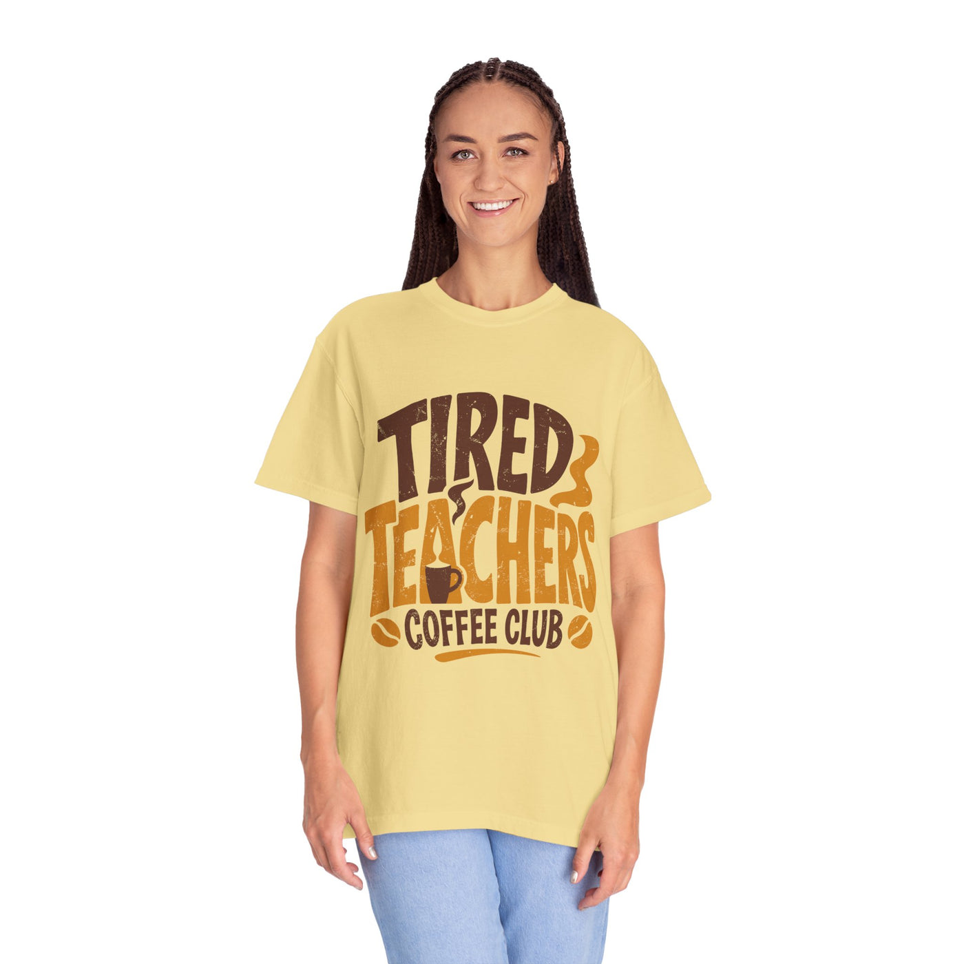 Funny Teacher Coffee Comfort Colors Shirt, Tired Teachers Coffee Club Tee, Teacher Appreciation Gift, Educator Graphic Shirt