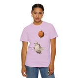 Cute Ghost Halloween Shirt, Pumpkin Balloon Graphic Tee, Vintage Spooky Season Gift for Women, Cozy October Fall Outfit for Ghost Lovers