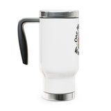 Funny Birthday Travel Mug with Handle, One More Candle Won't Hurt Cake Design, Coffee Lover Gift for Friends Who Enjoy Getting Older Jokes