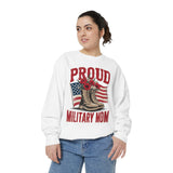 Proud Military Mom Sweatshirt, Patriotic Army Mom Pullover, Gift for Military Mother, Deployment Homecoming Crewneck, Flag Floral Top