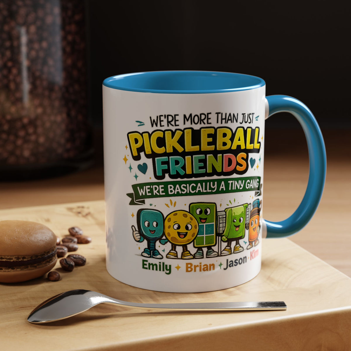 Personalized Pickleball Friends Mug, Custom Pickleball Team Coffee Mug with Names, Funny Pickleball Gift for Teammates and Best Friends