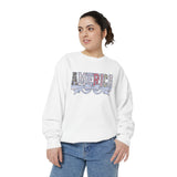 Patriotic America Bow Sweatshirt, Coquette USA Crewneck for Women, Vintage Americana Pullover, Fourth of July Sweatshirt Gift