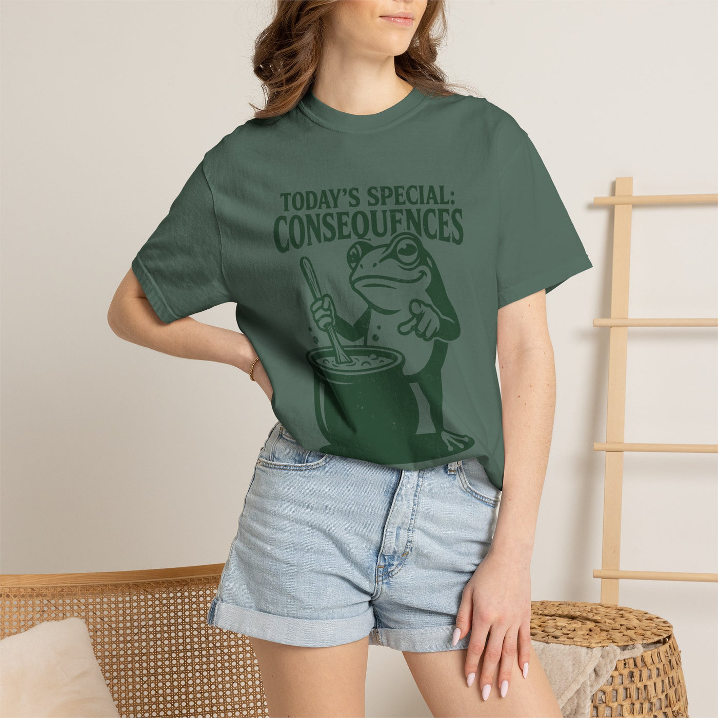 Funny Frog Consequences Shirt Comfort Colors Tee, Today's Special Consequences Teacher Shirt, Classroom Humor Gift, Retro Frog Graphic Tee