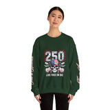 250 Live Free or Die Sweatshirt, Patriotic Skull Crewneck, American Flag Pullover, USA 250th Anniversary Gift, Fourth of July Top