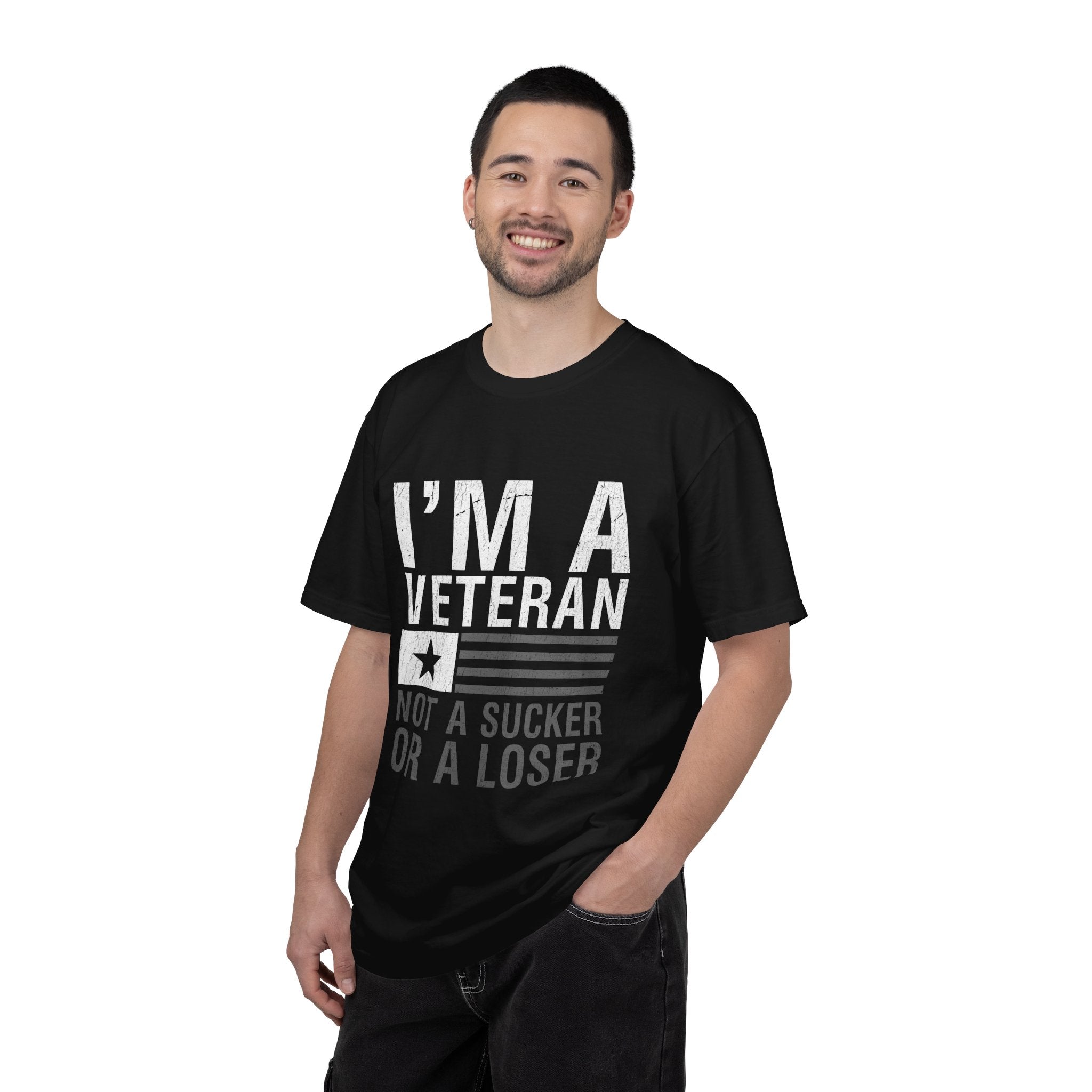 I'm a Veteran Not a Sucker or Loser Shirt, Bold Military T-Shirt, Patriotic Gift for Veteran, Veterans Day Tee, Retired Soldier Apparel