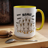 Funny Loud Ducks Mama Coffee Mug, Cute Mother's Day Gift from Kids, Sarcastic Chaos Mom Ceramic Tea Cup with Black Handle