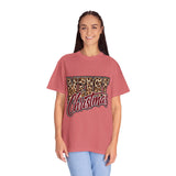 Merry Christmas Leopard Print Shirt, Trendy Holiday T-Shirt, Cheetah Lettering Xmas Tee, Festive Gift for Women, Mom, Teacher or Friend