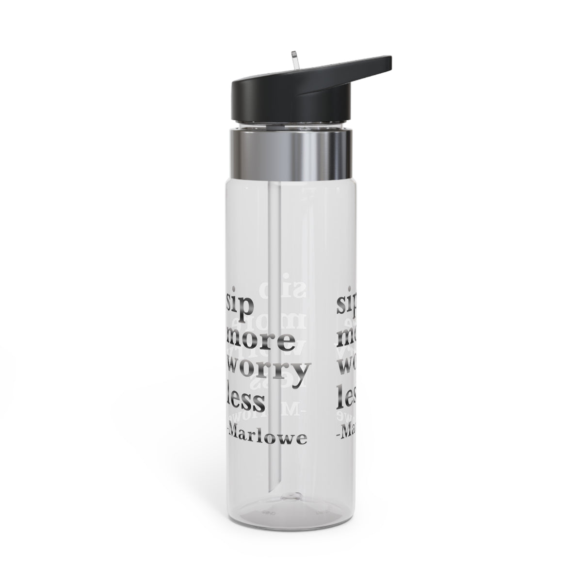 Personalized Motivational Water Bottle, Sip More Worry Less Bottle, Custom Name Gift, Reusable Drink Bottle, Wellness Gift, Hydration Bottle