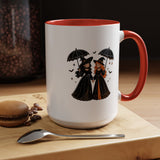 Witch Best Friends Mug, Gothic Halloween Black Accent Coffee Cup, Cute Matching Costume Gift for Bestie, Sister, Girlfriend or Partner