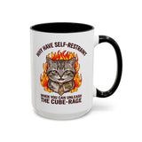 Funny Angry Cat Coffee Mug, Cube Rage Office Mug, Cat Lover Humor Gift, Workplace Stress Mug, Coworker Gift for Cat Owners