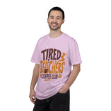 Funny Teacher Coffee Comfort Colors Shirt, Tired Teachers Coffee Club Tee, Teacher Appreciation Gift, Educator Graphic Shirt