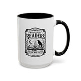 Midnight Readers Society Mug, Gothic Raven Book Black Accent Coffee Cup, Dark Academia Gift for Book Lover, Librarian or Night Reader