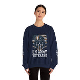 US Army Veterans Sweatshirt, Military Skull Crewneck, American Flag Veteran Pullover, Army Veteran Gift, Memorial Day or Veterans Day