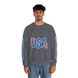 USA Patriotic Sweatshirt, American Flag Ribbon Pullover, Vintage Stars and Stripes Top, Fourth of July Outfit, Americana Gift for Women