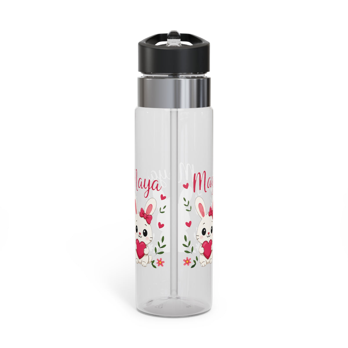 Personalized Bunny Kids Water Bottle, Cute Rabbit Girl Gift, Valentine Animal Bottle, Baby Birthday Gift, Pink School Bottle for Girls