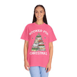 Booked for Christmas Shirt, Book Lover Holiday T-Shirt, Christmas Tree Books Tee, Cozy Reading Gift for Librarian, Teacher or Bookworm
