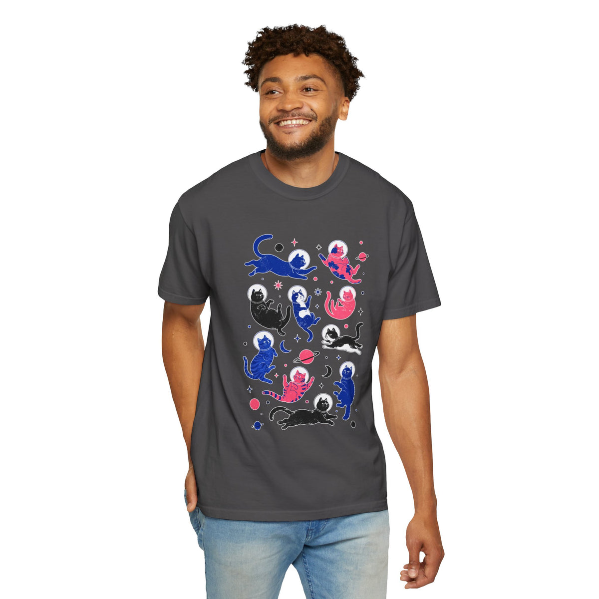Space Cat Shirt Comfort Colors Tee, Astronaut Cat Graphic T Shirt, Galaxy Cat Lover Gift, Cute Cosmic Kitty Shirt for Women