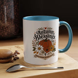 Autumn Blessings Christian Mug, Grace Grows in Every Season Coffee Cup, Faith Based Fall Gift, Floral Pumpkin Thanksgiving Decor