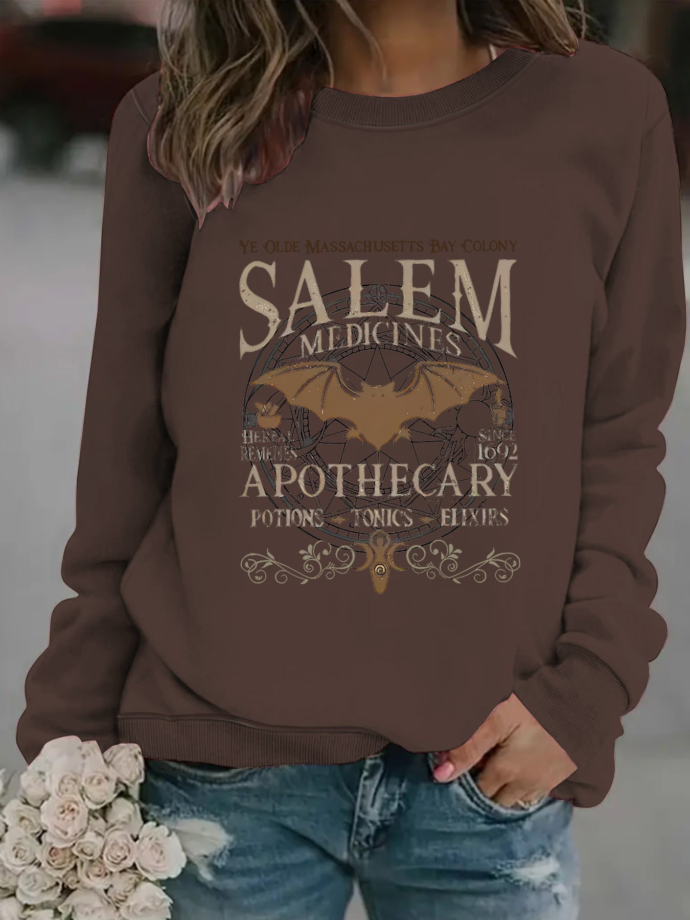 Printed pullover sweatshirt sweatshirt