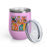 Retro Disco Birthday Wine Tumbler, 70s Roller Skating Party Design, Groovy Drinkware Gift for a Skater Friend Who Loves Vintage Aesthetics