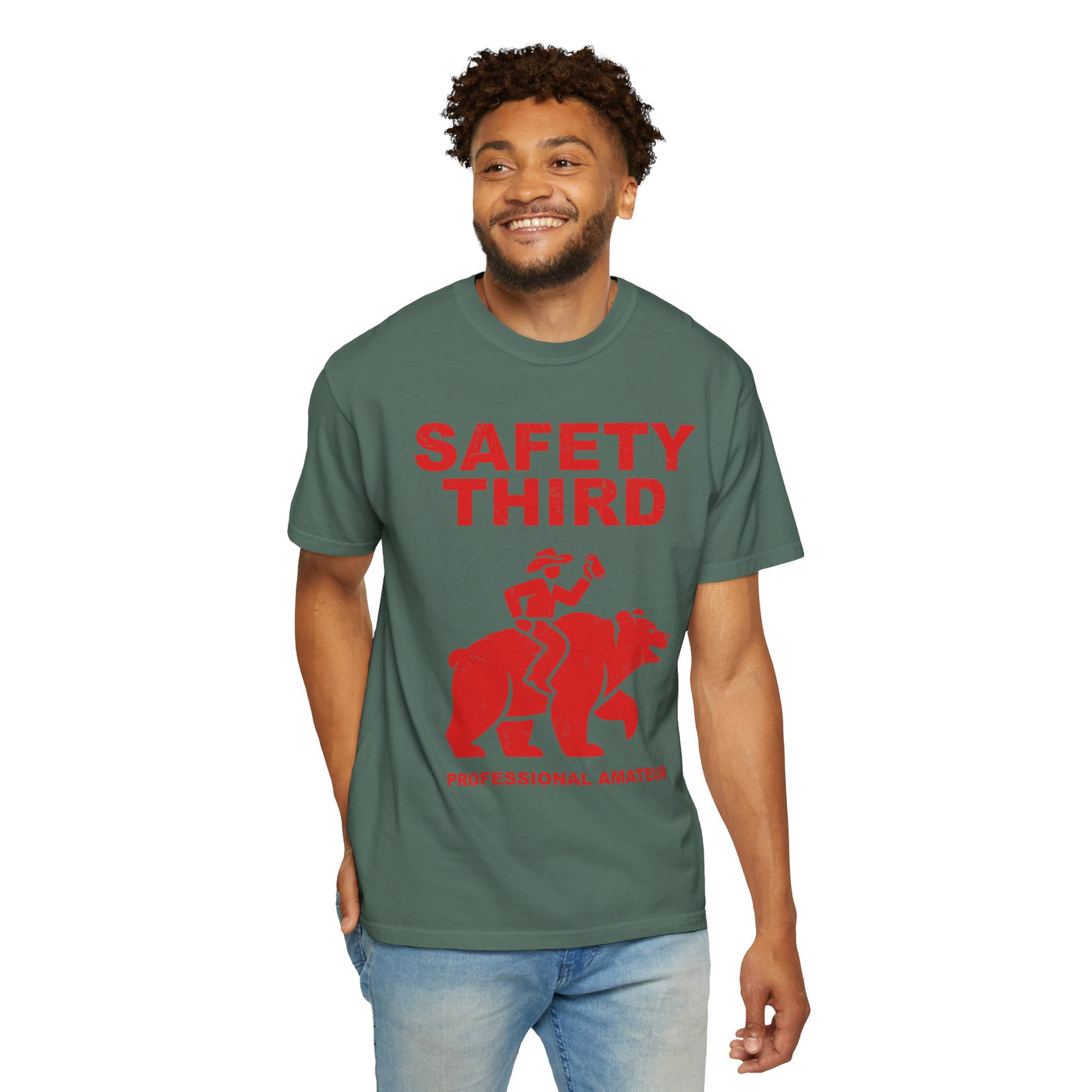 Comfort Colors Safety Third Shirt, Funny Blue Collar Worker Tee, Construction Humor Shirt, Tradesman Gift, Professional Amateur Graphic Tee