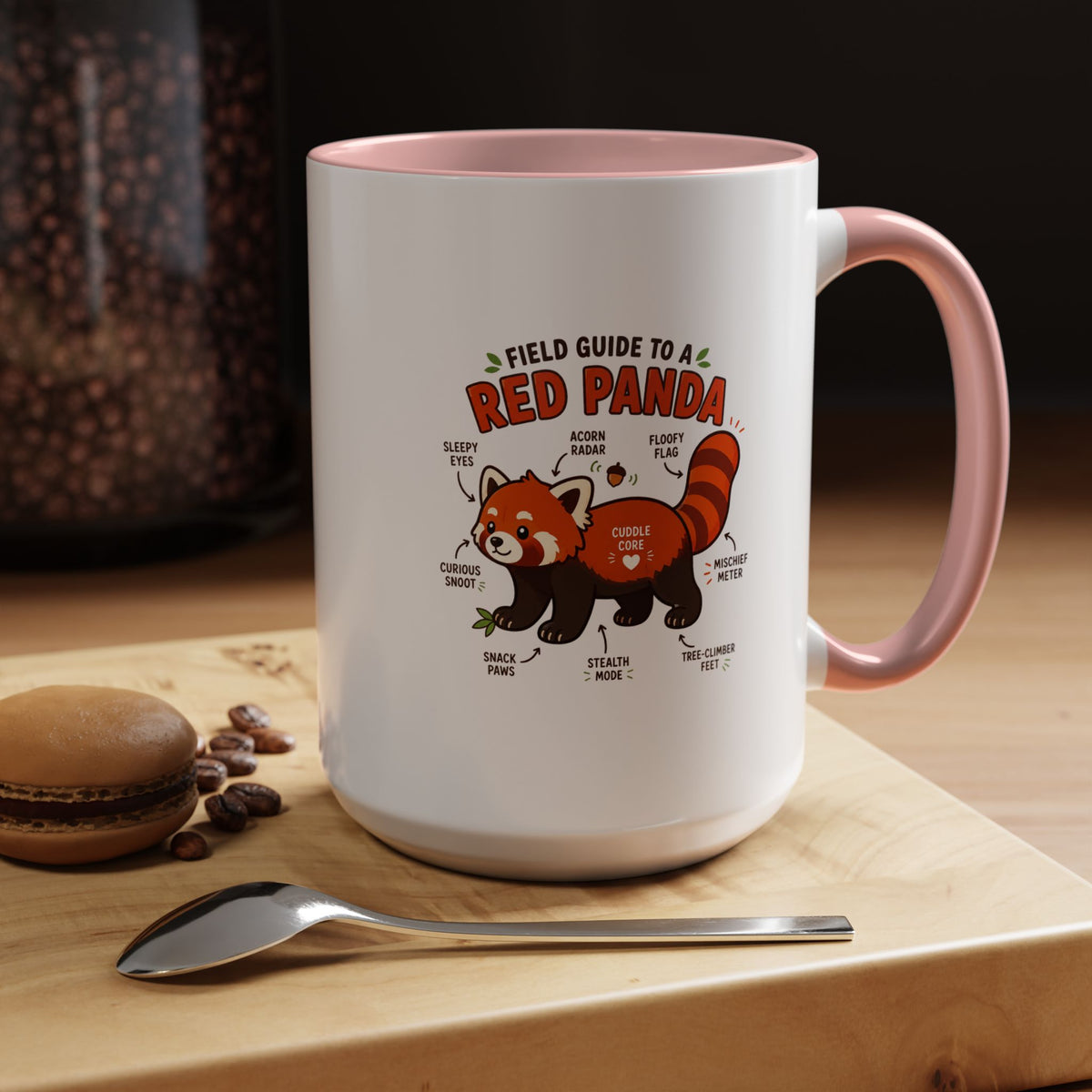 Red Panda Mug, Funny Field Guide Coffee Cup, Cute Wildlife Gift for Red Panda Lover, Zookeeper Present, Animal Birthday Gift for Kids