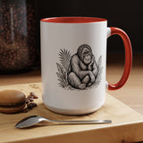 Orangutan Mug, Black and White Primate Coffee Cup, Jungle Animal Lover Gift, Wildlife Conservation Present, Rustic Nature Decor Gift