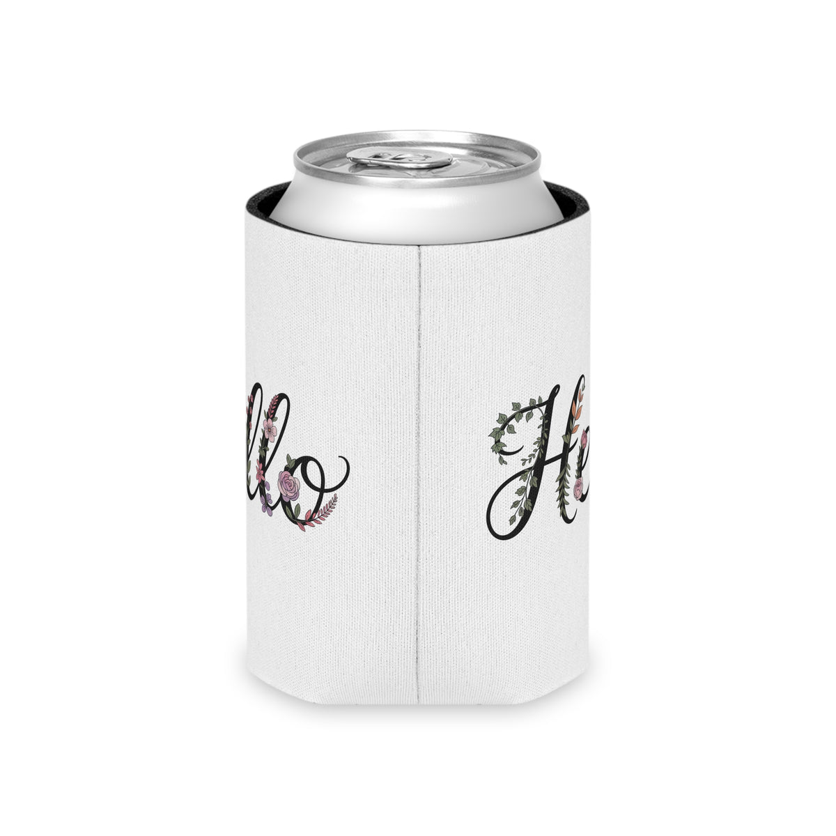 Floral Hello Can Cooler, Cute Beer Can Holder, Flower Drink Sleeve, Personalized Beverage Cozy, Summer Party Gift, Bridesmaid Gift for Her