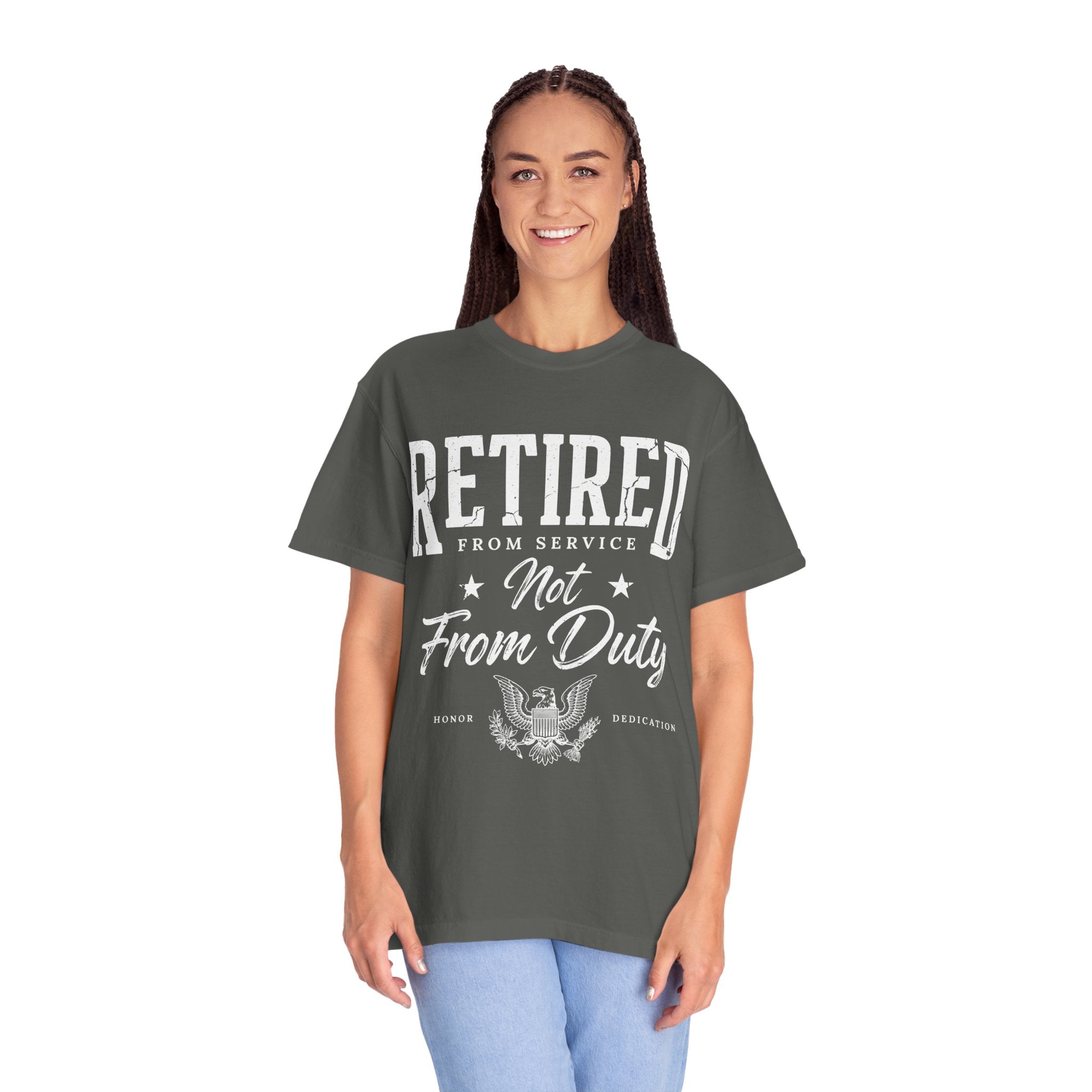 Retired From Service Not From Duty Shirt, Military Retirement T-Shirt, Veteran Gift for Men or Women, Patriotic Eagle Veterans Day Tee