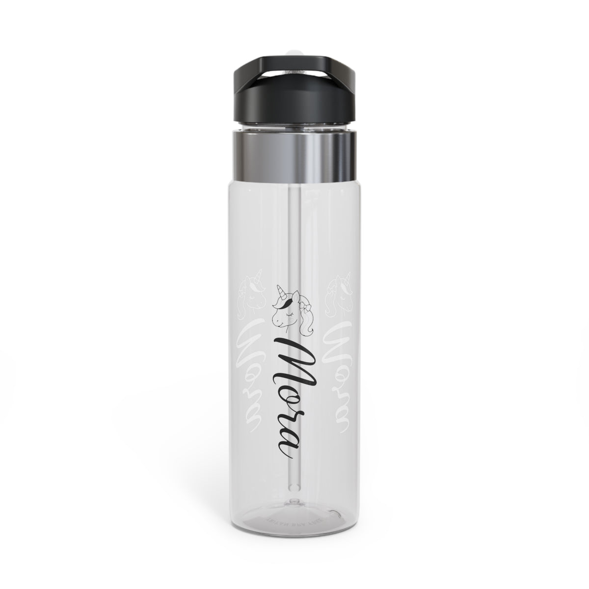 Custom Name Unicorn Water Bottle, Personalized Girls Birthday Gift, Magical Kids Tumbler, Clear Bottle for Toddler Girls