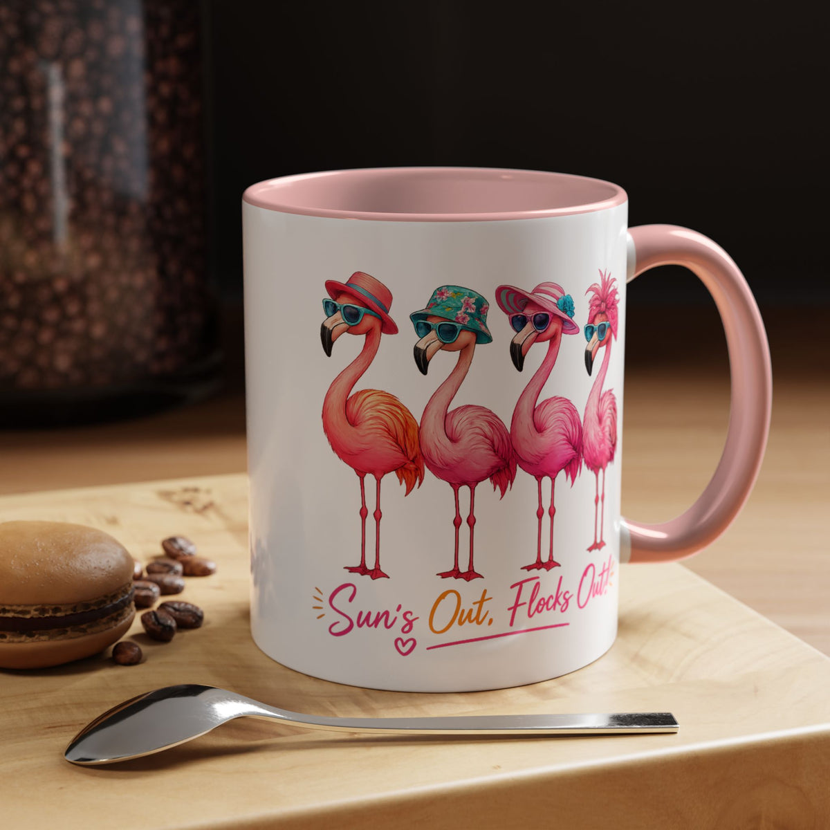 Funny Flamingo Coffee Mug, Sun's Out Flocks Out Mug, Pink Flamingo Summer Cup, Beach Lover Gift, Tropical Vacation Coffee Mug